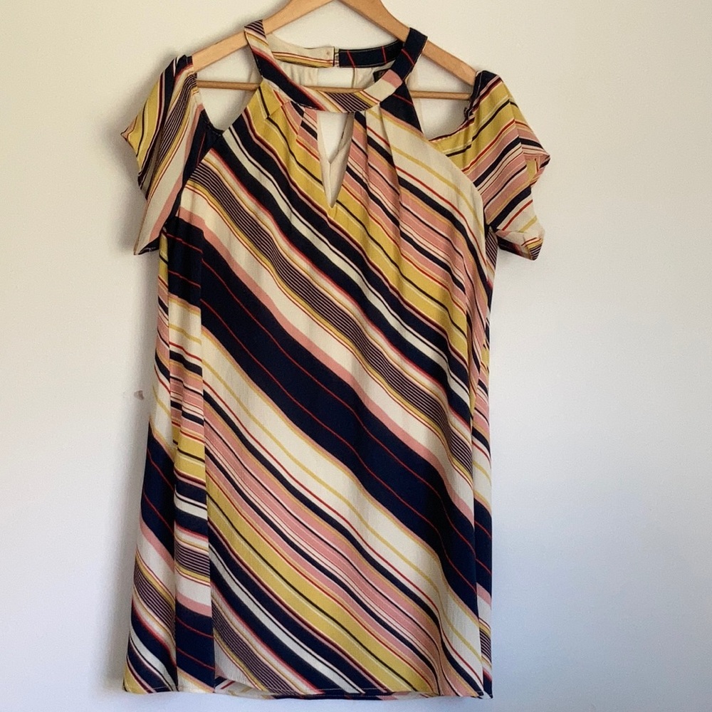 Striped Cold-Shoulder Dress
